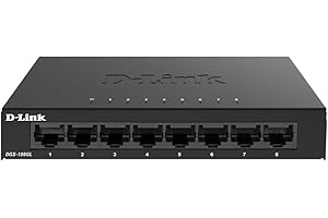 D-Link DGS-108GL Switch Gigabit 8 puertos, sin gestión, 1000 megas por puerto, Ethernet LAN, RJ-45, Plug&Play, perfil bajo, metálico, conmutador, hub, sobremesa, sin ventiladores, 802.3az EEE, negro