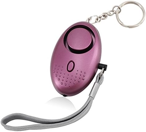 Personal Alarm 120-140DB Emergency Alarm Keychain Anti-theft Alarm with Batteries Self Defense Devices with LED Light for Women Elderly and Kids Security Alarm (1 Pcs, Purple)