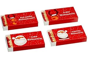 Posten Anker 4X 75 Stück Streichhölzer Weihnachten, 10 cm, Zündhölzer Schachteln mit weihnachtlichen Motiven