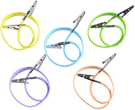 ONIVIB 5PCS Kitchen Accessories Multifunction Flexible Autoclavable Napkin Clips, Towel Apron Bibs Chain, Lanyard Neck Strap for Elderly Adult Baby Dentist to Keep Napkin Securely Placed