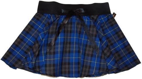 KarcusinyCrazy Chick 9" Tartan Mini Skater Skirt with bow - Choice of Colours (L/XL, Blue/Grey Tartan)