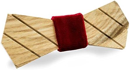 Handmade wooden Bow tie with wood wood papillonin Brown color original Vinyluse "Grecale"