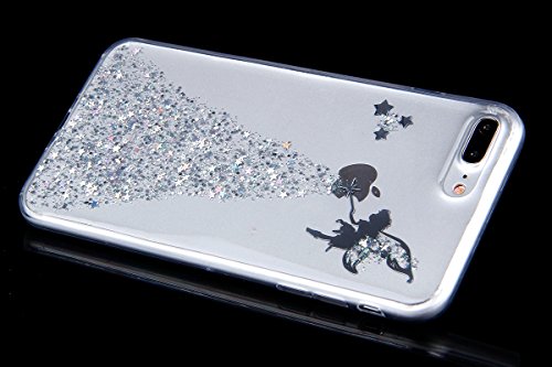Ikasus     Carcasa de silicona para iPhone 7 Plus de 5 5  pulgadas  dise  o con estrellas brillantes   ngel ni  a  modelo ultra fino  transparente  flexible  ultra delgado  iPhone 8 Plus Case iPhone 7 Plus Case