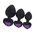 Produktbild VOSSA 3 Pcs Heart Shaped Base with Jewelry Birth Stone Butt Anal Play Rose Jewel Sex,Vibrator Sex Toys4 Man Dildo Adult Toys,Strap On Vibrant Prostate Massaging Toy,Massager Anal Plug Bullet, Purple
