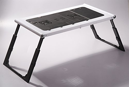 1PLUS mobiler faltbarer Laptopständer Tabletständer E-Book Reader Ständer mit 10.000 mAh Akku Power Bank, LED Leselampe, 2 USB und 1 Mini USB Anschlüssen - 5