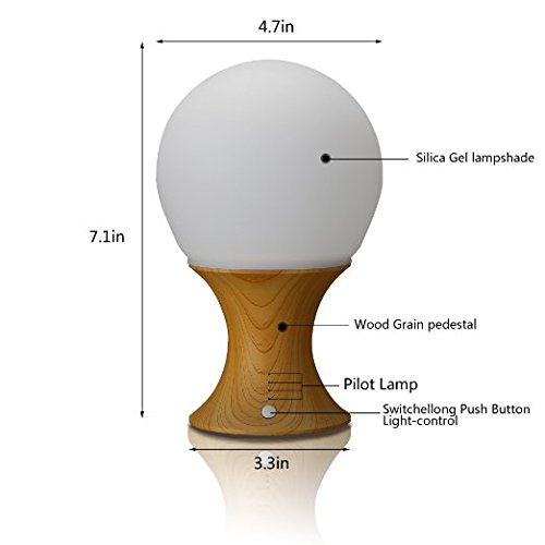 LEDemain® Wiederaufladbar Farbwechsel Pilz Nachttischlampe / Leselicht / Ambient Licht / LED Nachtlicht / Atmosphäre Beleuchtung mit Automatische Timer und essbare silikon + ABS, Perfekt für Kinder Schlafzimmer/ Studio-Wohnzimmer/ Flur/ Camping usw. - 3