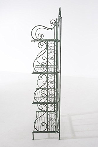 CLP Metall-Standregal ANTJE, Landhaus-Stil, Pulverbeschichtung, ca. 150 x 60 x 30 cm, 4 Böden antik-grün - 3