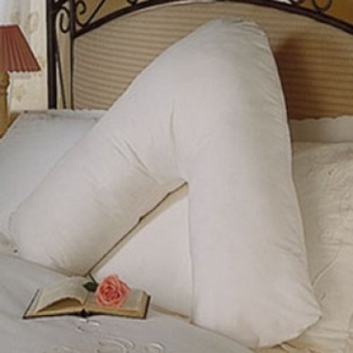 ADAM,s 350 Thread Count Plain Dye V Shaped BACK &amp; NECK SUPPORT ORTHOPEDIC NURSING PREGNANCY FEEDING PILLOWCASE CUSHION COVER, 100% EGYPTIAN COTTON , COLOR CREAM