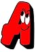 Red Face Letter A Sticker For House Door / Wheelie Bin / Dustbin - Choose Number