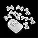 SONGQEE(TM) 10Pcs 3D Silver Alloy Rhinestones Butterfly Knot Nail Art Slices Glitters