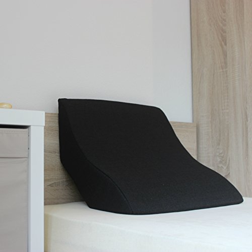 Lesekissen und Rückenstütze für optimale Sitzposition. Keilkissen, Rückenkissen, Fernsehkissen, Ergokissen, Farbe: schwarz - 2