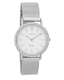 Oozoo Vintage Strass Damenuhr Metallband 32 MM Weiss/Silberfarben C9325
