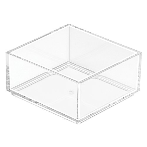 Interdesign 40950EU Clarity Modularer Kosmetik Organizer, die Schublade für Makeup, den Waschtisch, Bastelbedarf, Küche, Büromaterialien, Schreibtisch oder Arbeitsplatte, Küchenschublade, Arbeitsfläche 10 cm klein, durchsichtig