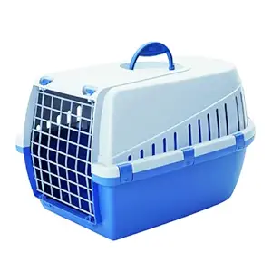 Savic Zephos 1 Pet Carrier, 19 x 13 x 12 inch, Travel Transport Carrier for Small Dogs and Cats Weighing up to 7 kg, Suitable for Water, Road, and Train Transport, Atlantic Blue