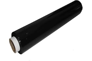 Pkge Black Pallet Stretch Shrink Wrap Roll Parcel Packing Cling Industrial Film Wrap for Moving House Wrapping Pallets and Parcels 400Mm X 250M 17Mu (Pack of 1)