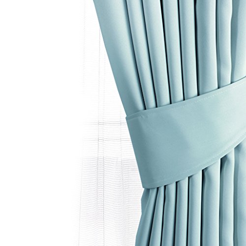 H.Versailtex Gardine blickdichte, Ballad Blau VerdunkelungsGardine mit Kräuselband, Energiespar & Wärmeisolierend, 2 Stück 182 CM x 166 CM (H x B), 2er-Set - 3