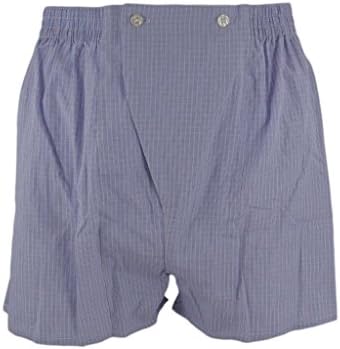 2 Pairs of Mens Premium Cotton Boxer Shorts In Gift Box. (M (33"-35"), Blue-Pink Miniature Check)