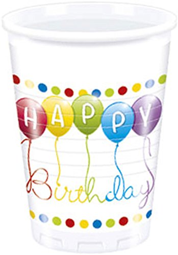 52-teiliges Party-Set Happy Birthday Streamers – Motiv: Luftballons – Teller Becher Servietten für 16 Kinder - 3