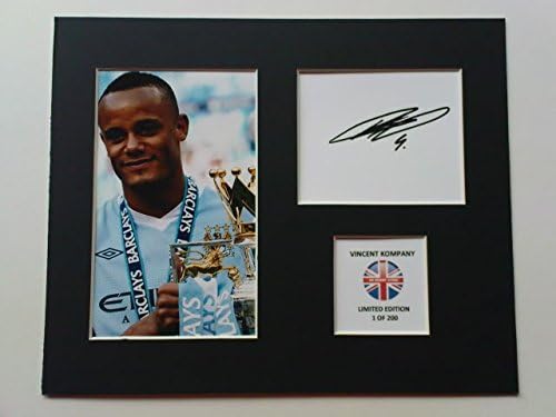 LIMITED EDITION VINCENT KOMPANY SIGNED DISPLAY PRINTED AUTOGRAPH FOOTBALL AUTOGRAPH AUTOGRAF AUTOGRAM SIGNIERT SIGNATURE MOUNT FRAME