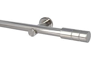 Sento Kit Bastone per Tende in Metallo 25mm Acciaio Inox Modern Montaggio a Muro 140 cm ILUSION