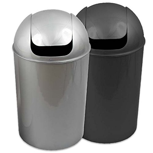 Gravidus Abfalleimer mit Schwingdeckel Mülleimer rund 25 L (grau)