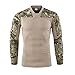 Produktbild Junjie Mode Mantel,Männer Tactics Camouflage Langarm-Beefy Muscle Basic Solid Bluse T-Shirt Top Herren Camouflage Solide Patchwork Pullover Langarmshirt Übergröße Sweatshirt O-Ausschnitt Zipper