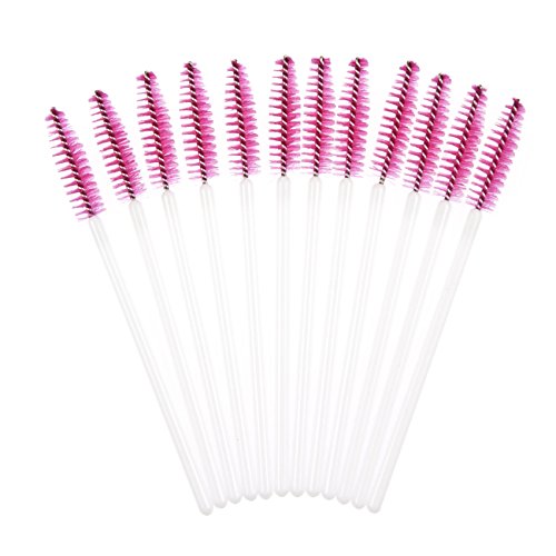 SONGQEE(TM) 50PCS Disposable Eyelash Mini Brush Mascara Wands Applicator Spoolers Makeup (Rose)