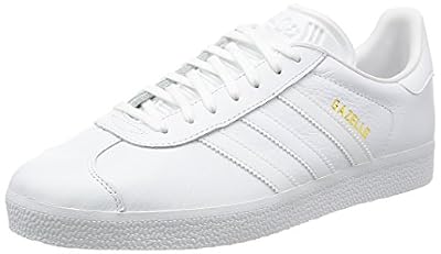 adidas CHAUSSURES ADIDAS GAZELLE BLANCHE BB5498, Blanc (Ftwr White/Ftwr White/Gold Met,), 42 EU
