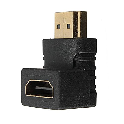 ELEGIANT HDMI Adapter Winkelstecker HDMI Stecker auf Buchse Adapter Hdmi Male zu Female Adapter Konverter Winkeladapter 90° mit vergoldete Kontakte für 3D TV 1080p LCD HDTV - 3