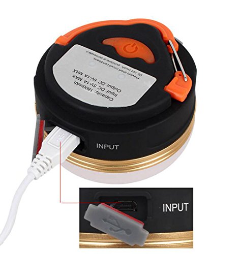 HomySnug Mini Campinglampe LED Wiederaufladbare Campingleuchte Taschenlampe Mit 2 USB Schnittstellen, 3 Lichtmodi, Ideal Für Camping, Outdoor, Wandern - 5
