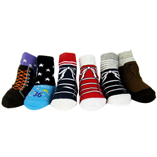 KF Baby Anti-Slip Baby Boy Shoe Socks, 6 pairs, for 12 - 18 Months