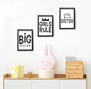 TIED RIBBONS Unicorns Printed Wall Art Hanging Framed Poster Paintings Kids Room Decoration Item for Girls Boys Bedroom and Gift Set (Set of 3, 13.6 inch x 10.2 Inch)