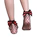 Produktbild Hirolan Damen Rüsche Fischnetz Socken Spitze Knöchel Hoch Socken Mesh Spitze Kurze Socken Frauen Reizvolle Netzstrümpfe Socken Sneaker-Socken (Schwarz)