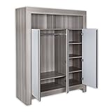 Babyzimmer Felix in akaziengrau 10 tlg. mit 3 türigem Kl. in Blossom Weiß/Grau - 5