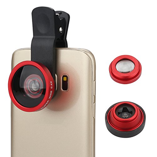 BlueBeachÂ® 3 in 1 Lenti Kit Universale Clip On Obiettivo Cellulari Lente Fisheye 180 Gradi + 10x Lente Macro + 0.4x Lente Grandangolo per iPhone / Samsung / LG / HTC / Huawei / Sony / Motorola Smartphones
