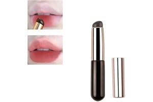 CTDWNT Silikon-Lippenpinsel mit Deckel, Silikon-Make-up-Pinsel, abgewinkelter Concealer, weicher Silikon-Lippenpinsel, tragbarer runder Kopf, Silikon-Make-up-Pinsel, Lippenpinsel