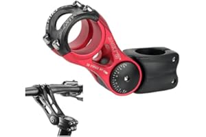 ROGAZI Potence Réglable VTT ± 85 Degrés Potence Vélo Universel 31.8mm et 25.4mm 90/110/145mm Extension de Guidon VTT pour Vélo de Route, VTT, BMX Vélo de Ville (Rouge 28.6x31.8x90mm)