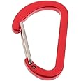 UJEAVETTE® Mini Aluminum Alloy Carabiner Outdoor D Shape Quickdraw Frosted Red