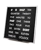 LED WORTUHR, Tisch Uhr mit Worten (Englisch) statt Zahlen, Word Clock