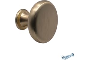 M4TEC Cuisine Armoire Porte Poignées Placard Tiroir Chambre Meubles Boutons Tirer Knobs laiton brossé. Série VD5 : 33 mm