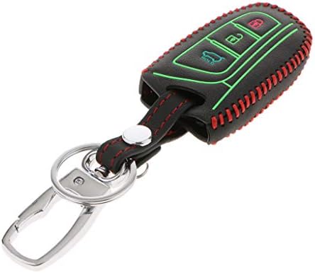 F Fityle Leather Keyless Entry Remote Control Smart Key Chain Case Cover for HYUNDAI 13-15 SANTAFE,13 GRAND (3 Buttons, Black)