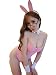Produktbild Yinglite Damen Sexy Uniform Bunny Kostüm Häschen-Mädchen Kaninchen Hasenkostüm Hasen bunny kostum Lingerie Dessous Kostüm Erotisch Uniform Lolita COSPLAY Reizvolle Overall (2061-Pink)