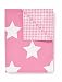 Cotbed Duvet Cover and Pillowcase Set, Pink with White Stars