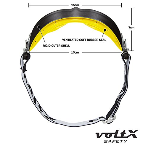 voltX DEFENDER Kompact Belüftet Schutzbrille, KLAR CE EN166FT zertifiziert, Anti-Beschlag Beschichtung. - 5