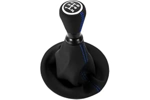 DOMENICA 5 Velocidades Pomo Palanca de Cambios Cuero con Funda Compatible de Peugeot Partner 2008-2022 Citroen Berlingo III MK3 (Azul)