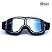 Produktbild YOPRIA Vintage Brille Sport Sonnenbrillen Helm Steampunk Brillen Motocross im Freien Rennfahrer-Motorrad Flieger Pilot Stil Cruiser Scooter Brille Retro für Kinder Männer und Frauen