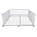 Baby Vivo large 8 side wooden baby playpen with door new grey - not foldable