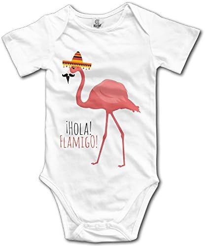 Flamingo Cute Art Fashion Boys Girls Baby Onesies Bodysuits Organic -  Black - 