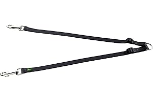 HUNTER 35794 Extension de Laisse Double en Nylon Réglable en Longueur Noir 28-44 cm