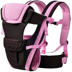 HERRYQEAL A Baby Carrier Adjustable Hands-Free 4 in 1 Baby Hip Carry Carrier Bag with Baby Carry Sling/Back/Front Carrier for Baby with Safety Belt and Buckle Straps Extra Head Support for 0-5 Years Infants